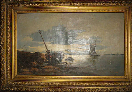 Картина Біля моря худ. Антоніо Франдетті 19 століття, фото 2