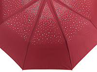Бордовый женский зонт со стразами