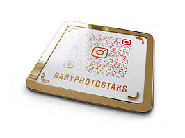 Инстаграм-визитка из акрила с QR кодом 200х200мм, объемные элементы Ташута  (21-29025-01)