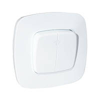 Вимикач 2-клавішний з підсвіткою білий ELA