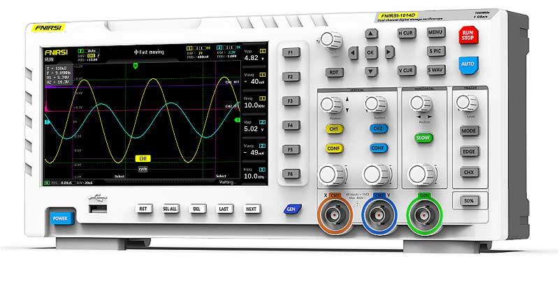 FNIRSI-1014D осцилограф 2 х 100 МГц, з вбудованим генератором DDS - фото 7 - id-p1362954555