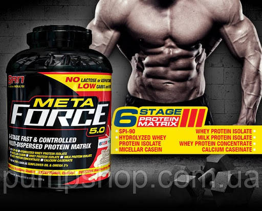 Багатокомпонентний протеїн San Nutrition MetaForce 5.0 2295 г (66 порц.), фото 3