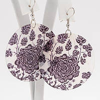 Сережки Перламутр 5 см Троянди Швенза Гачок