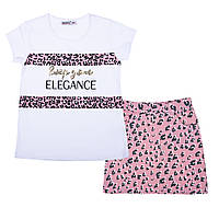 Комплект детский "Reep your elegance" розовая юбка и белая футболка Wanex 92 см., 2 года