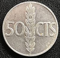 Монета Іспанії 50 сертично 1966 р.