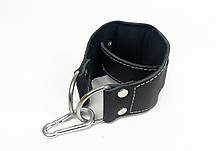 Манжета для тяги на тренажері шкіра F9 чорна (фіксація на липучці)