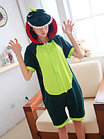 Летний костюм кигуруми Хлопковый Пижама летняя Дино Динозавр (4005)