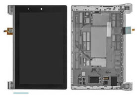 Дисплей для планшета Lenovo Tab 2-830 Yoga Tablet з сенсорним склом (Чорний) в рамці (Сріблястою)