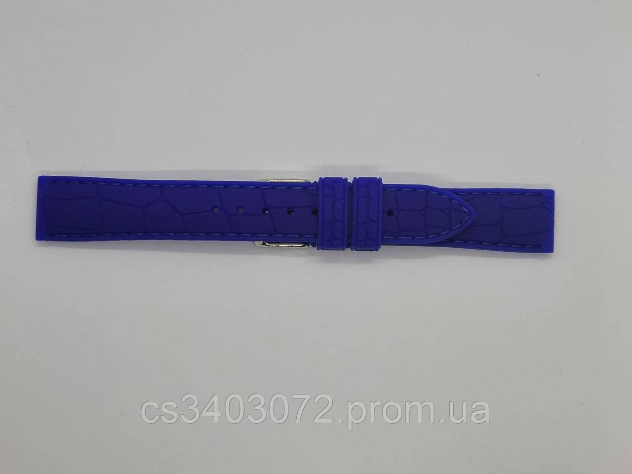 Яскраво синій силіконовий ремінець для наручних годин 18 мм