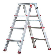 Драбина алюмінієва двостороння 4 щаблі, висота 880 мм INTERTOOL LT-1104