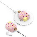 Чохол для навушників AirPods 1/2 Ice Cream (морозиво ескімо) рожевий, фото 4