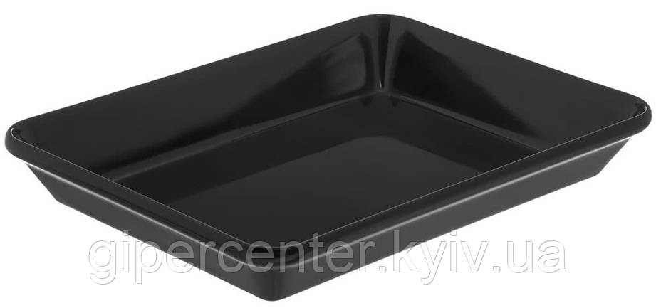 Блюдо для викладки продуктів з меламіну, 39.7×30×5.5 см, чорне, фото 2