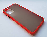 Матовый противоударный чехол, цветные кнопки для Xiaomi Poco M3 красный