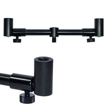 Телескопічний буз бар World4Carp 25-35 см, алюмінієвий, регульований, 2 кріплення, чорний матовий