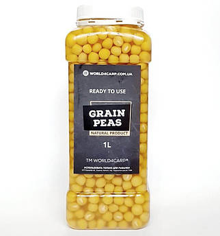 Зерна гороху для риболовлі Grain Peas 1 л, готові варені, підгодовування для коропа, ляща, карася, насадка для ловлі риби