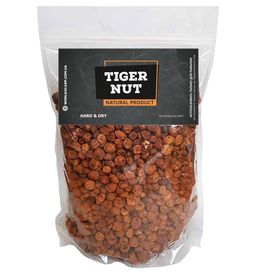 Тигровий горіх сушений для риболовлі World4Carp 1 кг — прикормка та насадка для коропа, амура, чуфа, натуральна підгодовування, фото 1