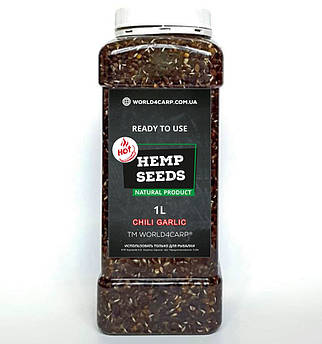 Конопля для риболовлі готова Hemp seed Chili Garlic 1л