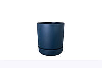 Горшок для цветов Form-Plastic SATINA круглый с подставкой 1,5 л 13 х 14 см, Цвет Гранат
