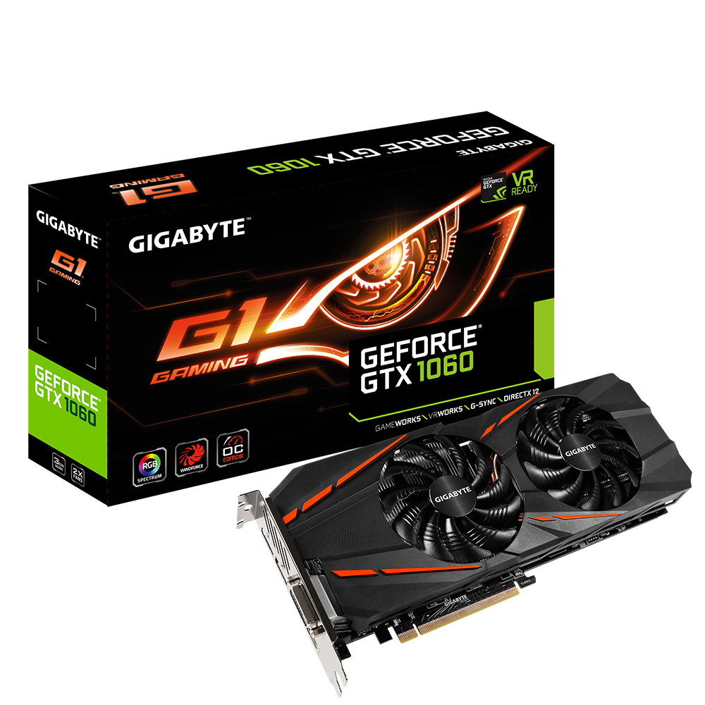 Відеокарта GigaByte GeForce GTX1060 3GB DDR5, 192 bit, PCI-E (GV-N1060G1 GAMING-3GD) БУ, фото 1