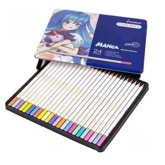 Кольорові олівці MARCO (Марко) Chroma Manga 8550-24TN, набір 24 кольори