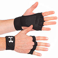 Перчатки атлетические для поднятия веса черные ВС-9992, S
