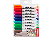 Набір маркерів "Kores" №K20800 10кольорів,1-3мм для дошки(12)