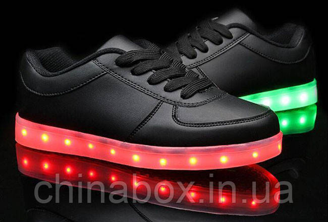 Светящиеся кроссовки Ledcross с LED подсветкой на шнурках Black style - фото 2 - id-p1363210992