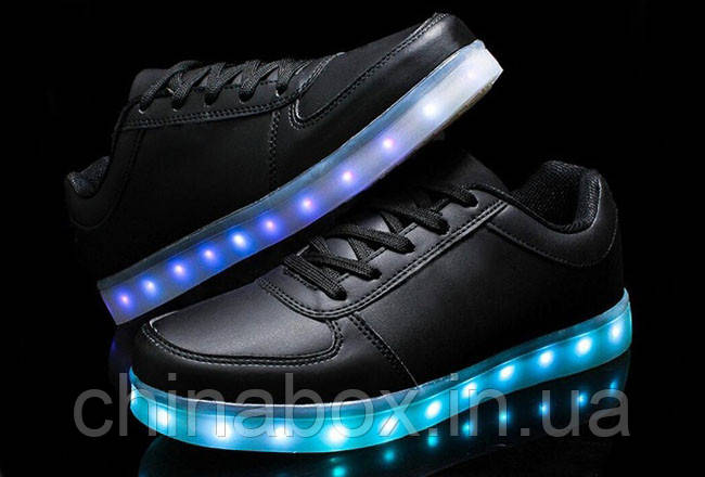 Светящиеся кроссовки Ledcross с LED подсветкой на шнурках Black style - фото 3 - id-p1363210992