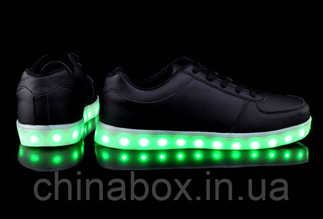 Светящиеся кроссовки Ledcross с LED подсветкой на шнурках Black style - фото 4 - id-p1363210992