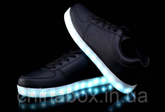 Светящиеся кроссовки Ledcross с LED подсветкой на шнурках Black style - фото 5 - id-p1363210992