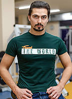 Модна футболка чоловіча колір темно-зелений р. XL