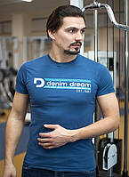 Модна футболка чоловіча колір темний-джинс р. XL, 2XL