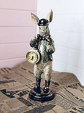Декоративна фігура з годинником Кролик 30см