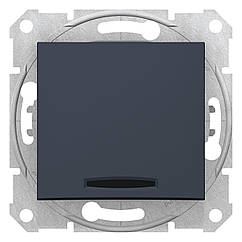 Вимикач з синім підсвічуванням SEDNA антрацит SDN1400170