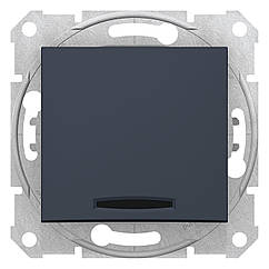 Перемикач з синім підсвічуванням SEDNA антрацит SDN1500170