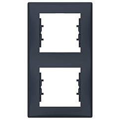 Рамка 2-поста вертикальна SEDNA антрацит SDN5801170