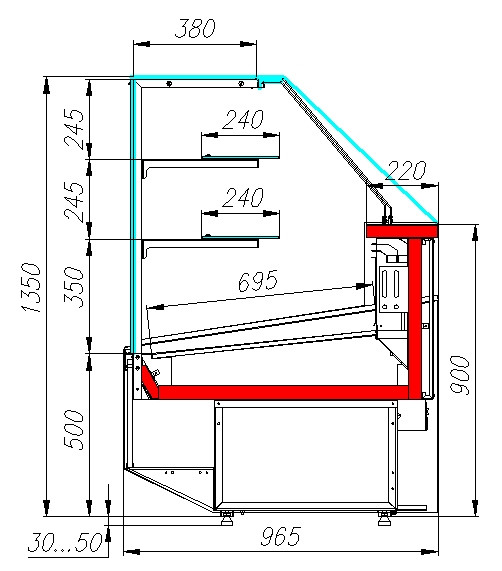 Кондитерская витрина 2м. CARBOMA CASABLANCA KC95 SM 2.0 1 +1...+10°C - фото 4 - id-p1363277939