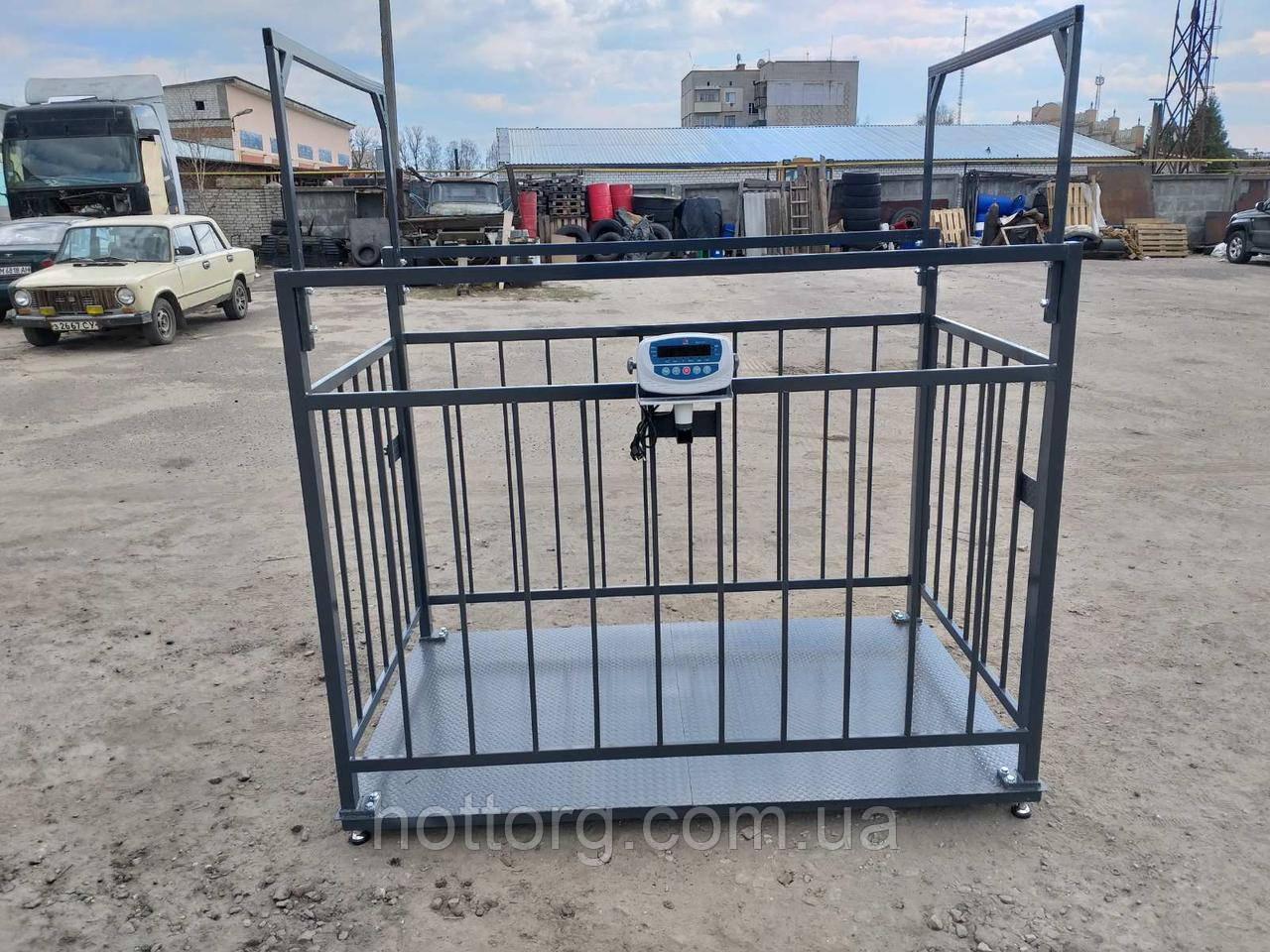 Ваги для зважування тварин VTP-G-1520 1500×2000 мм з огорожею 1500 мм