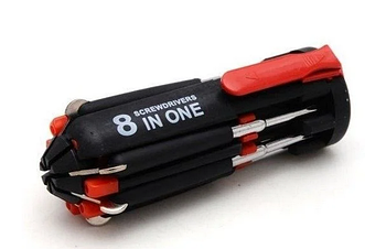 Набір викруток 8 в 1 Multi-Screwdriver Torch з ліхтариком Чорний (KG-1640)