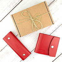 Подарочный набор женский Handycover №48 (красный) кошелек и ключница