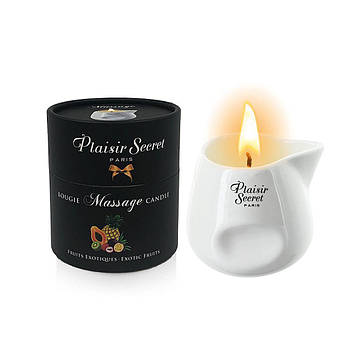 Масажна свічка Plaisirs Secrets Pineapple Mango (80 мл) подарункова упаковка, керамічний посуд  (AS)