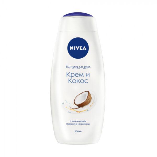 Гель-уход для душа Nivea Нивея Крем и кокос, с маслом жожоба, 500 мл - фото 1 - id-p1363310790