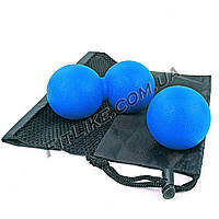 Набор 2 в 1 массажных структурных мячей Set Structural Balls для миофасциального релиза (плотный, твердый) Синий