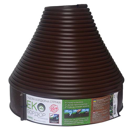 Стрічка бордюрна Екобордюр, 20м*10,3см  (коричневий)
