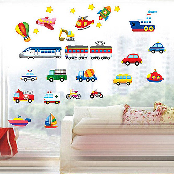 Наклейка інтер'єрна дитяча різновиди транспорту