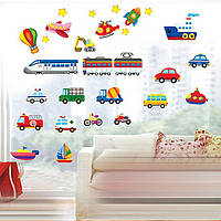 Наклейка інтер'єрна дитяча різновиди транспорту