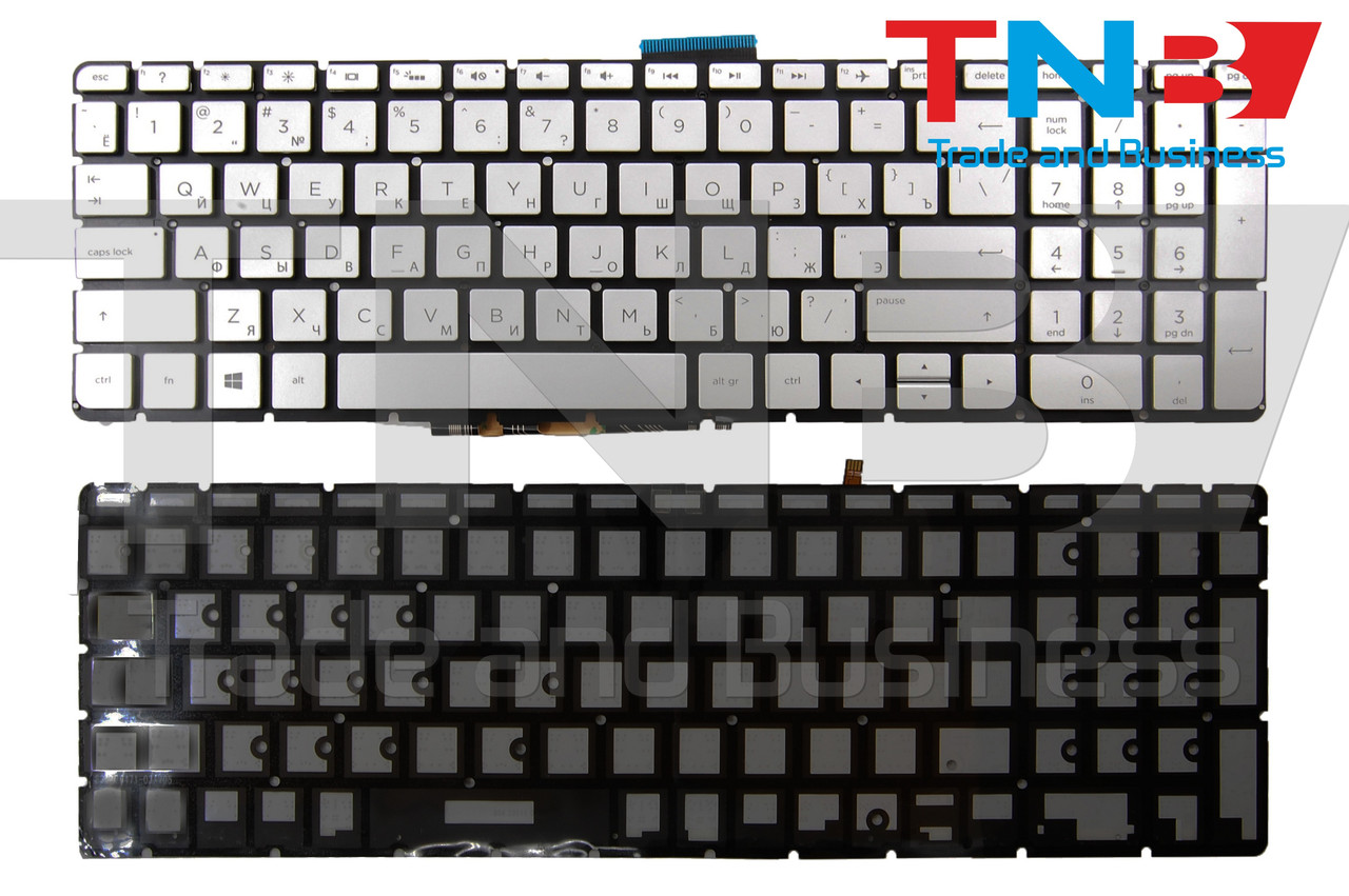 Клавіатура HP 9Z.NC8BQ.903 V150646CK1 HPM14M33A0J920 СЕРЕБРИСТАЯ з підсвічуванням RUUS