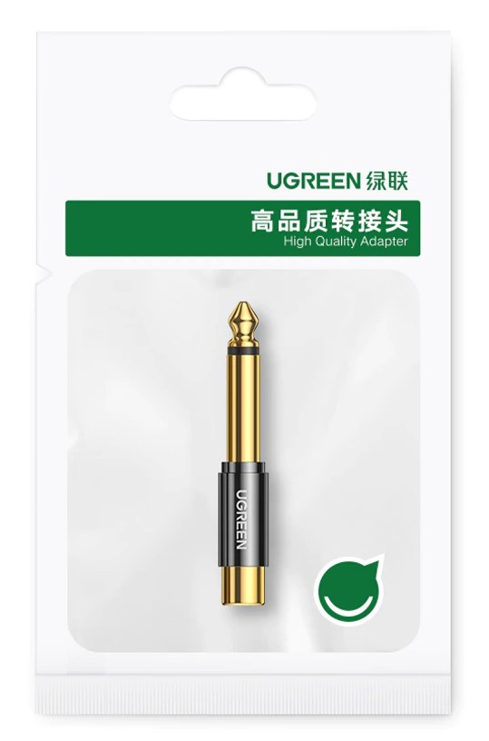Перехідник Ugreen HiFi 6.35 мм штекер to RCA роз'єм аудіо адаптер (AV169), фото 1