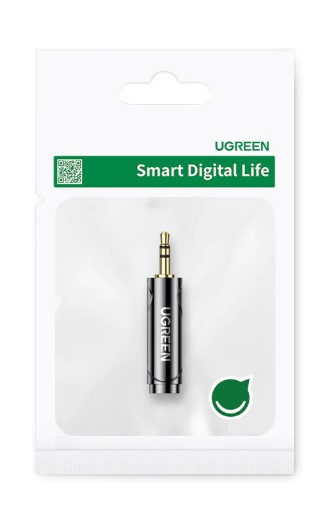 Перехідник Ugreen HiFi 3.5 mm штекер to 6.35 мм / 6.5 mm роз'єм аудіо адаптер (AV168), фото 1