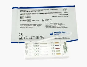 Быстрый тест на выявление трех наркотических веществ, тест-карта